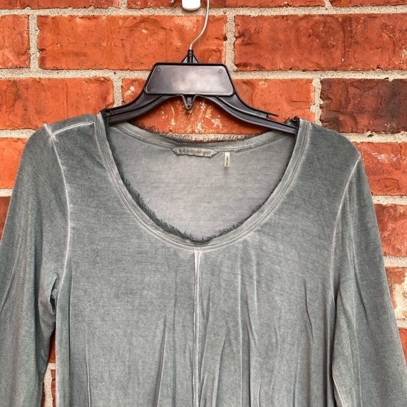 Soft Surroundings Womens Small Gray Burnout Washout Long Sleeve Hi Lo Tunic - Picture 2 of 9